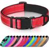 Joytale Collare Cane Riflettente,Imbottito e Morbido,Regolabile Nylon Collari per Cani Piccoli,Rosso,20-30cm