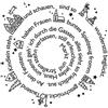 Rayher timbro con motivi natalizi, gomma su supporto in legno, 7x7cm, per decoro regali fai da te, biglietti d'auguri, etichette, decorazioni natalizie, 29195000