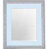 FRAMES BY POST Cornice portafoto in Vetro di plastica, con passepartout, Dimensioni: 40,6 x 30,5 cm, Colore: Argento, Supporto Blu, 16 x 12 Image Size 12 x 10 inch