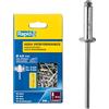 Rapid Scatola da 500 Rivetti in Alluminio da Ø4 x 12 mm Adatti a Fissare Parafanghi, Coperture in Metallo e Plastica, Segnaletica e Lamiere (5001434)