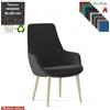 Elleci Office Metropolitan Poltrona semi-direzionale base a 4 gambe in legno frassino verniciato naturale tessuto MADRID class 1IM
