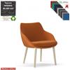 Elleci Office Metropolitan Poltroncina con base a 4 gambe in legno frassino verniciato naturale tessuto MADRID class 1IM