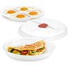 Tescoma 705030 Purity Microwave Cuoci Uova al Tegamino, Plastica, Bianco, con rivestimento antiaderente, Diametro 21.5 cm, Altezza 4 cm