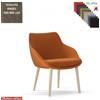 Elleci Office Metropolitan Poltroncina con base a 4 gambe in legno frassino verniciato naturale tessuto Angel class 1 IM