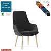 Elleci Office Metropolitan Poltrona semi-direzionale con base a 4 gambe in legno frassino verniciato naturale tessuto ONE class 1 IM