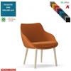 Elleci Office Metropolitan Poltroncina con base a 4 gambe in legno frassino verniciato naturale tessuto ONE class 1 IM