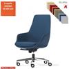 Elleci Office Metropolitan Poltrona semi-direzionale con oscillante multiblock, base alluminio ecopelle GAZEBO Class 1IM