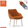 Elleci Office Metropolitan Poltroncina con base a 4 gambe in legno frassino verniciato naturale ecopelle GAZEBO Class 1IM