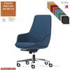 Elleci Office Metropolitan Poltrona semi-direzionale con oscillante multiblock, base alluminio TESSUTO KING FLEX class 1IM