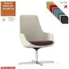Elleci Office Metropolitan Poltrona semi-direzionale girevole, base 4 razze alluminio TESSUTO KING FLEX class 1IM