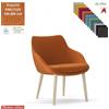 Elleci Office Metropolitan Poltroncina con base a 4 gambe in legno frassino verniciato naturale TESSUTO KING FLEX class 1IM
