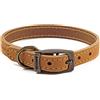 Ancol Timberwolf - Collare per cani, comodo e resistente, in pelle senape, accessorio per addestramento animali domestici, 20-26 cm, taglia 1