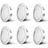 KYOTECH Faretti LED da incasso per mobili, 230V 3,5W G4 3000K 300LM, cavo di collegamento da 15 cm, faretto da incasso, in acciaio inox spazzolato, al posto delle lampade ad alogene Set di 6