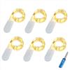 BXROIU 20 LED Stringa Luci a Batteria CR2032 (includere), Ghirlanda in Filo d'Argento da 2 Metri, Catena Luminosa Ideale per Feste, Matrimoni e Decorazioni Natalizie (Bianco Caldo, 6 Pezzi)