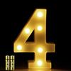 HONPHIER® Insegne luminose Luce LED Numeri Numero luminoso bianco a LED Decoro per Decorazione di Casa, Matrimoni, Feste, Reception, Bar 2 Batterie (4)