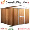 notek Box in Acciaio Zincato Casetta da Giardino in Lamiera 2.76 x 2.60 m x h2.12 m - 110 KG - 7,2 metri quadri - LEGNO