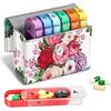 FINPAC Portapillole Settimanale 7 Giorni 4 Volte, 28 Scomparti Giornaliero Pill Box Organizzare con Borsa PU e Nome Carta, Scatola della Medicin de Viaggio, Mattino Pomeriggio Sera Notte,