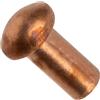 AERZETIX - Set di 50 rivetti in rame Ø3x6mm con testa semitondo - rivetto a testa bombata - rivetto pieno/rivetto a pressione - DIN 660 - C48026
