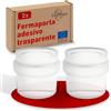 LouMaxx Fermaporta da Pavimento Adesivo - Paracolpi Porta Trasparente per Pavimenti Duri - Protezione Muro e Mobili Rotondo 2 Pezzi