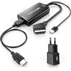 AMANKA Cavo Adattatore Scart HDMI, Convertitore da Scart a HDMI Connettori Video Audio Supporta Stereo HD 720/1080P per HDTV/Proiettore/Lettore DVD/Blu-ray SKY/PS3/xbox/Monitor