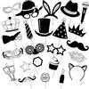 Zonon 24 Pezzi Foto Props per Feste Foto Booth Compleanno Accessori Cappelli, Bicchiere di Vino, Rossetto, Cravatta, Corone e Altro per Festa di Varietà Compleanno Matrimoni (Argenteo)
