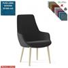 Elleci Office Metropolitan Poltrona semi-direzionale con base a 4 gambe in legno frassino verniciato naturale in Lana vergine Class 1 IM