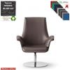 Elleci Office Maxima Poltrona semi-direzionale girevole base disco Ø600 in acciaio inox tessuto MADRID class 1IM
