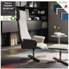 Elleci Office Maxima Poltrona direzionale girevole base 4 razze alluminio tessuto MADRID class 1IM
