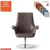 Elleci Office Maxima Poltrona semi-direzionale girevole, base disco Ø600 in acciaio inox ecopelle GAZEBO Class 1IM