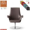 Elleci Office Maxima Poltrona semi-direzionale girevole, base disco Ø600 in acciaio inox TESSUTO KING FLEX class 1IM