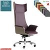 Elleci Office Maxima Poltrona direzionale movimento sincronizzato multiblock reg. laterale base alluminio ecopelle SECRET class 1 IM