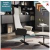 Elleci Office Maxima Poltrona direzionale girevole, base 4 razze alluminio ecopelle SECRET class 1 IM