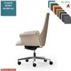Elleci Office Maxima Poltrona semi direzionale movimento sincronizzato multiblock reg. laterale base alluminio ecopelle SECRET class 1 IM