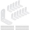 JatilEr - 12 staffe angolari da 40 x 40 mm, staffe angolari a 90 gradi, in metallo, con 48 viti per il fissaggio di mobili in legno, colore: bianco