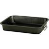 KRÜGER Karl - Teglia per barbecue e casseruola, 40 cm, con rivestimento antiaderente, 39 x 29 x 6,5 cm, colore: Antracite