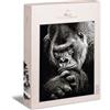 Ulmer Puzzleschmiede - Puzzle Gorilla - Motivo animale con potente gorilla in bianco e nero