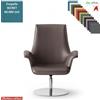 Elleci Office Maxima Poltrona semi-direzionale girevole base disco Ø600 in acciaio inox ecopelle SECRET class 1 IM