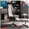 Elleci Office Poltrona direzionale girevole, base 4 razze alluminio in Lana vergine Class 1 IM