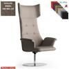 Elleci Office Maxima PLUS CUCITURE A VISTA Poltrona direzionale girevole base disco Ø600 in acciaio inox tessuto Angel class 1 IM