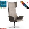 Elleci Office Maxima PLUS CUCITURE A VISTA Poltrona direzionale girevole, base disco Ø600 in acciaio inox tessuto ONE class 1 IM