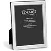 Edzard Cornice Salerno per foto 10 x 15 cm, argentata, antiossidante, retro in velluto, con 2 ganci - Portafoto da appoggiare o appendere