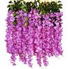 NITAIUN 12 Pezzi Glicine Artificiale Fiori Artificiale Vine Ghirlanda Glicine Finto Rampicante Fiori di Seta Piante Artificiali per Nozze Arco Festa Casa Giardino Hotel Decorazione (Viola)