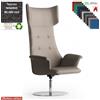 Elleci Office Maxima PLUS CUCITURE A VISTA Poltrona direzionale girevole, base disco Ø600 in acciaio inox tessuto MADRID class 1IM