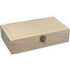 Rayher Cornice per scatola in legno Rayher, FSC Mix Credit, non trattata, con patta in metallo, dimensioni 24,70 cm x 14,90 cm x 5,90 cm, 62296000