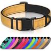 Joytale Collare Cane Riflettente,Imbottito e Morbido,Regolabile Nylon Collari per Cani Piccoli,Marrone,22-30cm