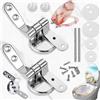 Basetousual 1 Set Cerniera Cromata per Sedile WC, Cerniere Sedile WC Ricambio Universale, Universali per Tavoletta Copriwater, Sedile del Water in Resina di Legno