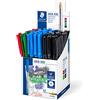 STAEDTLER stick 430 Penne a sfera - set da 50, colori assortiti | Cappuccio & clip, tratto medio M - espositore da banco per classe & ufficio - Art.-Nr. 430 M-SCP5