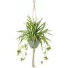 Flair Flower Pianta da interni, giglio d'acqua artificiale, clorofilo, comosum, piante verdi, ragni, piante artificiali, fiori di seta, fiori decorativi, balcone, verde, bianco, 95 x 45 x 45 cm