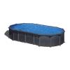 GRE PISCINA FUORITERRA CAPRI 610x375x132 cm IN ACCIAIO ESTETICA GRAFITE CON FILTRO SABBIA E ACCESSORI cod. KITPROV6188GF