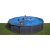GRE PISCINA FUORITERRA GRANADA TONDA 350x132 cm IN ACCIAIO ESTETICA GRAFITE CON FILTRO SABBIA E ACCESSORI cod. KITPR358GF